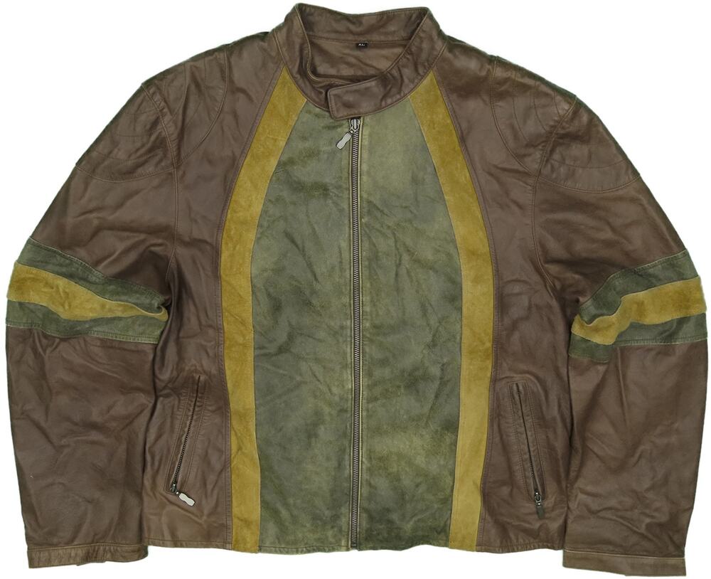 Vintage Y2K Racer Motorcycle Biker Racing Leather Jacket XL